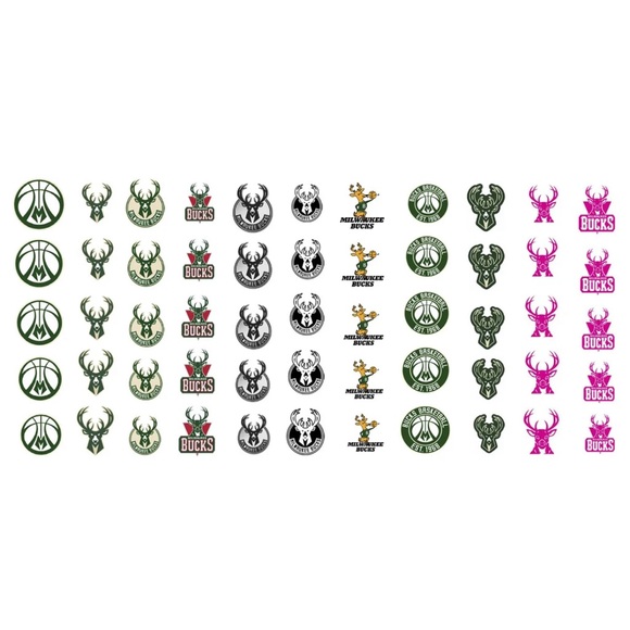 Milwaukee Bucks Basketball 🏀 💌BO/GO$6 Water Transfer Nail Decals NBA - Picture 2 of 4
